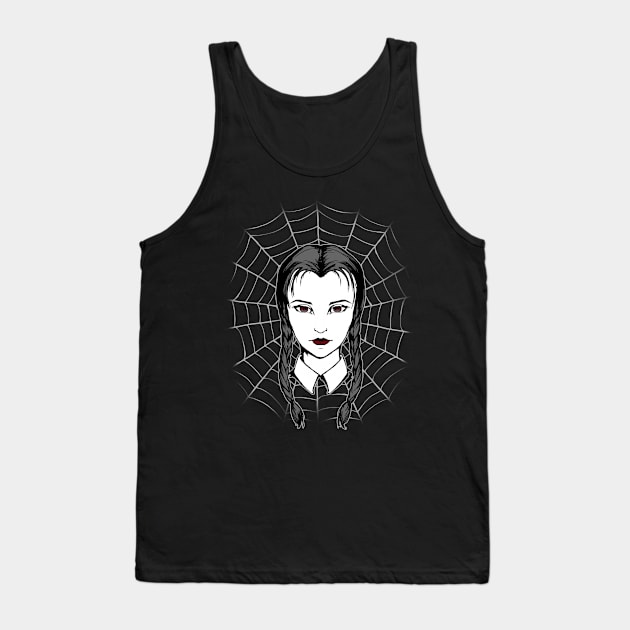 Wednesday Addams Web Tank Top by Anilia